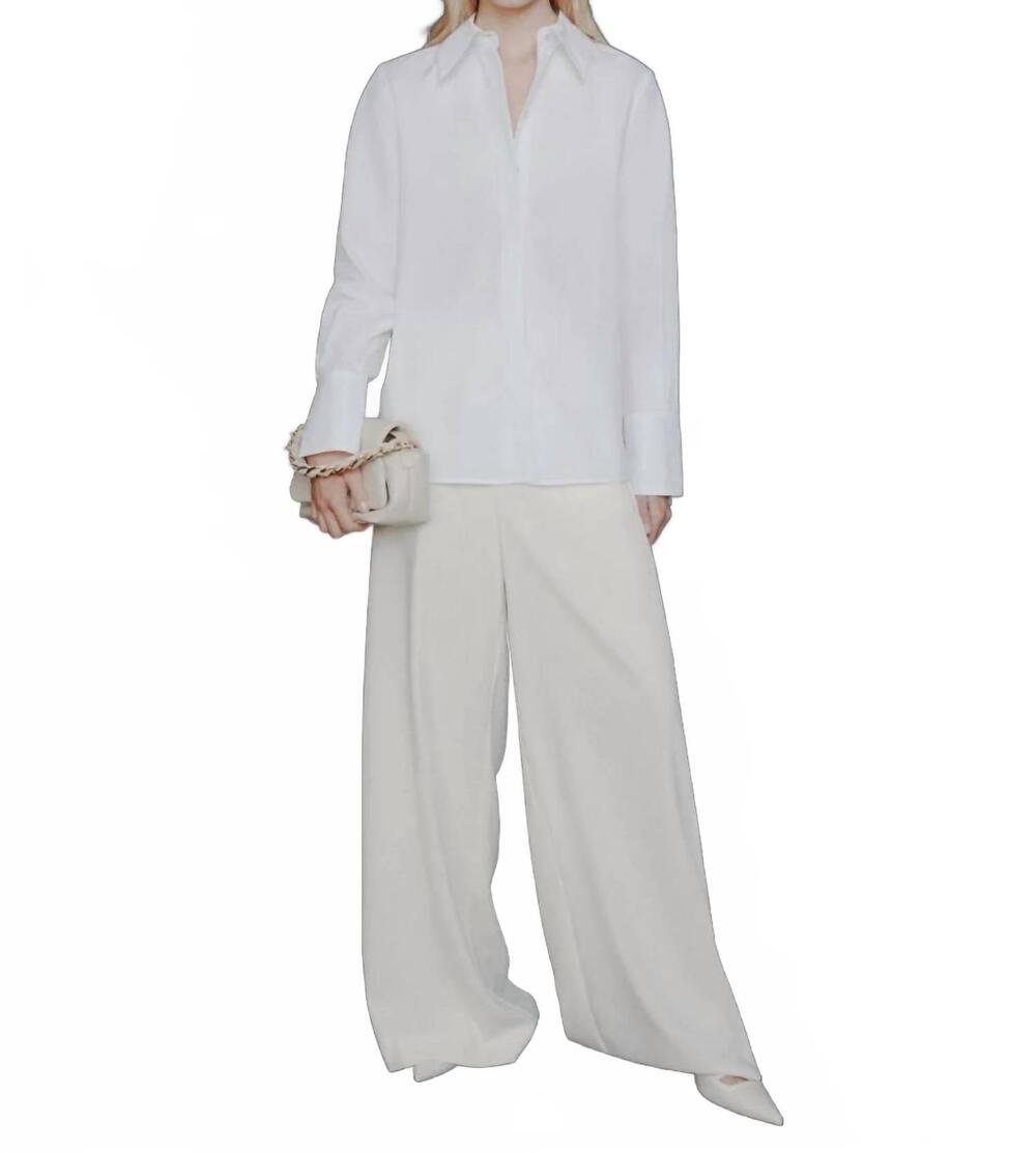 NEW MARELLA concealed button fastening shirt in optical white